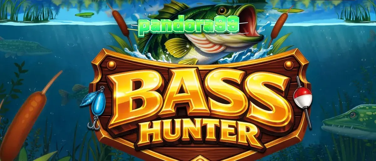 Tampilan permainan slot Bass Hunter dengan pemandangan danau dan simbol ikan